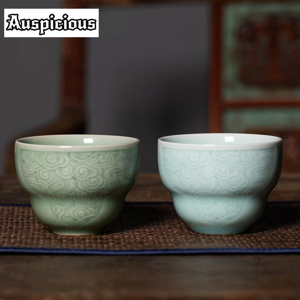 Celadon Ceramic Cup - 100 مللي Handamde Longquan Celadon الشاي