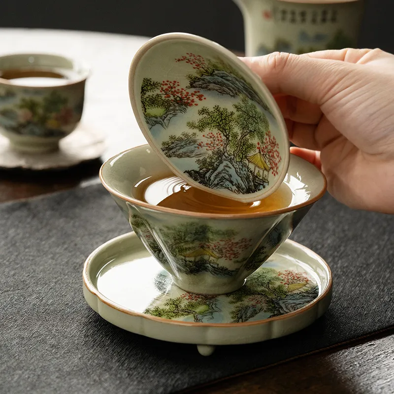 كوب شاي جينغدتشن-سيراميك مع قب - مراجعة Celadon Ceramic Cup وسعره