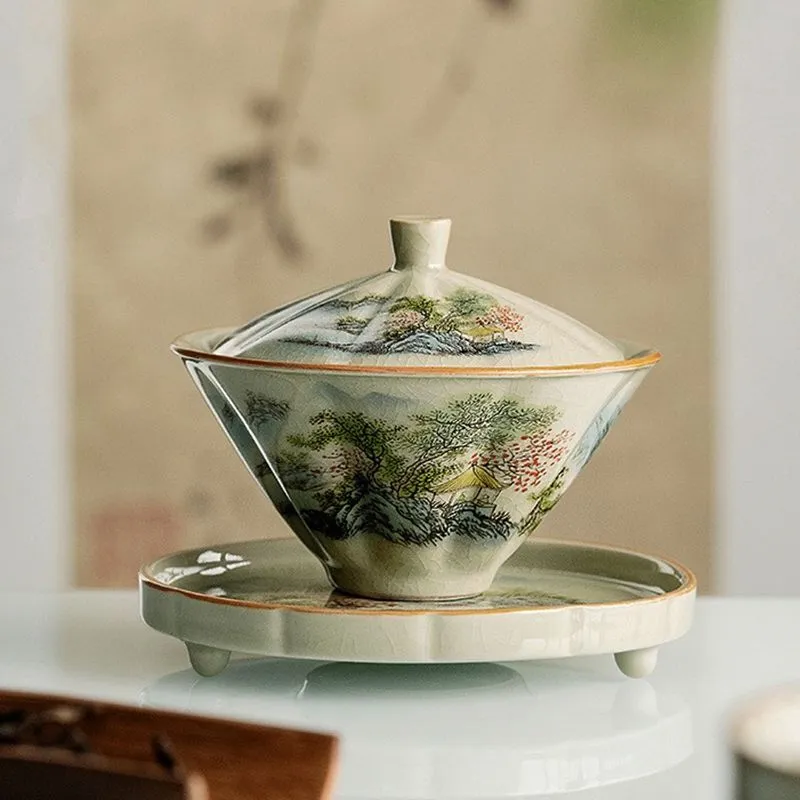 كوب شاي جينغدتشن-سيراميك مع قب - مراجعة Celadon Ceramic Cup وسعره