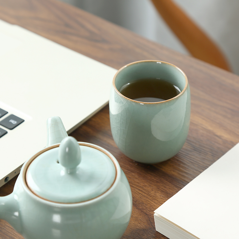 طقم فناجين شاي من البورسلين من - مراجعة Celadon Ceramic Cup وسعره
