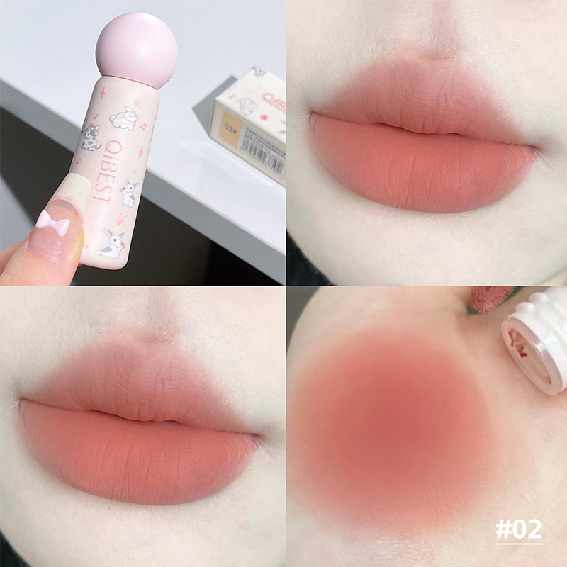 QIBEST عارية ماتي الشفاه الطين - مراجعة Lip Tint Korean وسعره