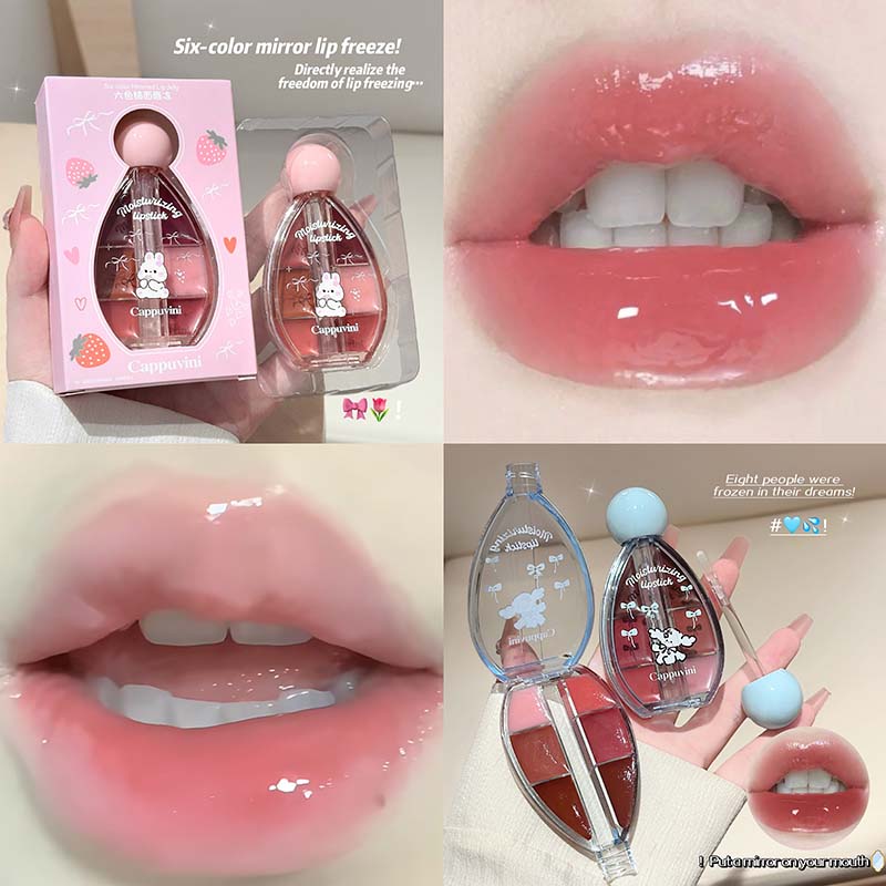 باليت ملمع شفاه بـ 6 ألوان مرآ - مراجعة Lip Tint Korean وسعره