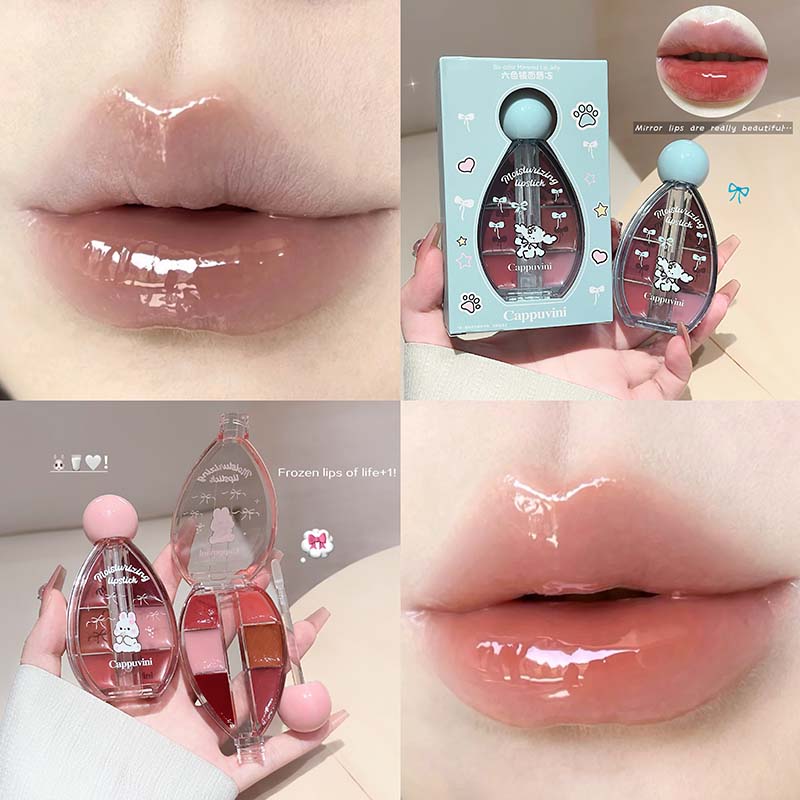 باليت ملمع شفاه بـ 6 ألوان مرآ - مراجعة Lip Tint Korean وسعره