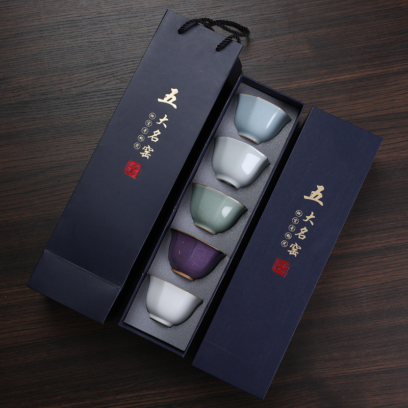خمسة فرن مشهورة 5 أكواب طقم شا - مراجعة Celadon Ceramic Cup وسعره