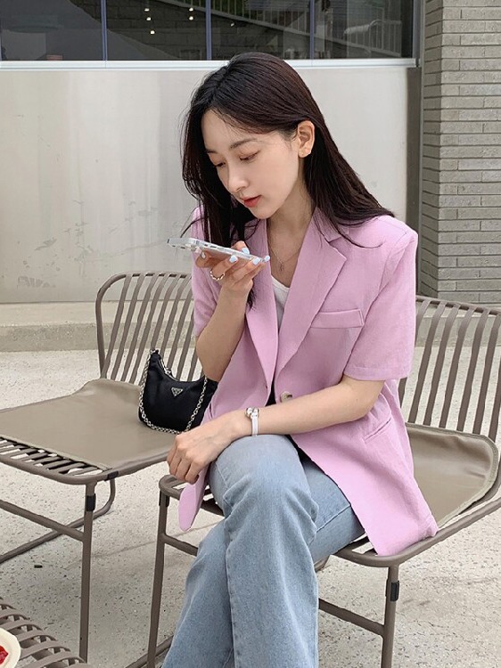 سترة نسائية قصيرة الأكمام على  - مراجعة Korean Lifestyle & Kids Boutique Photos وسعره