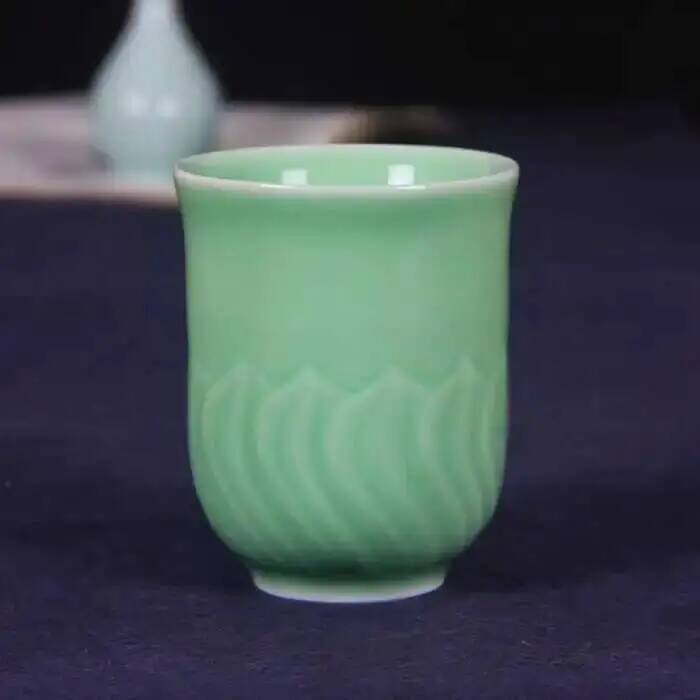 كوب شاي لوتس مصنوع يدويًا من L - مراجعة Celadon Ceramic Cup وسعره