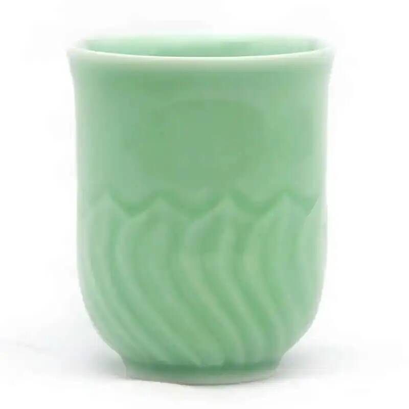 كوب شاي لوتس مصنوع يدويًا من L - مراجعة Celadon Ceramic Cup وسعره
