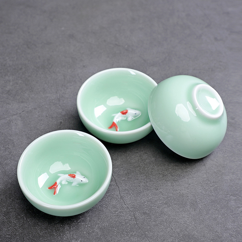 فنجان شاي لطيف سمك سيلادون ، ف - مراجعة Celadon Ceramic Cup وسعره