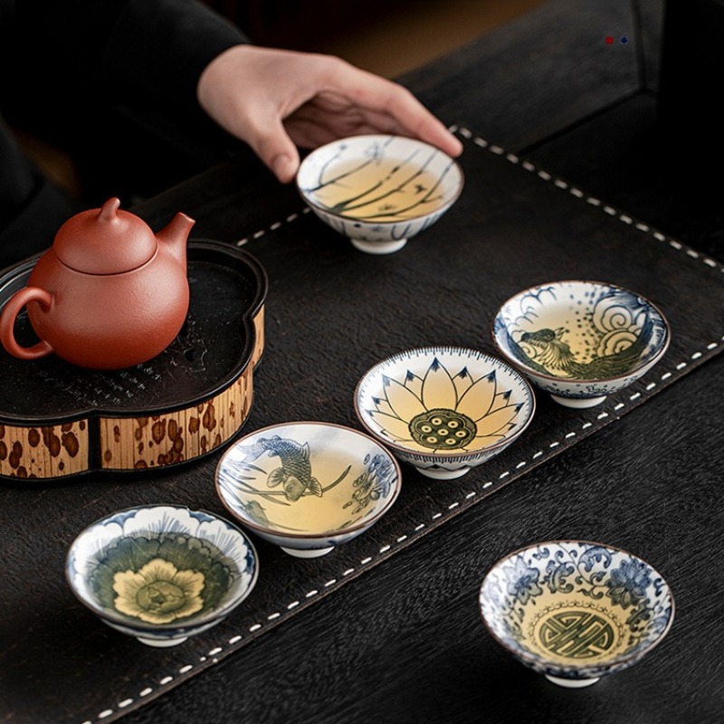 10 قطع/صندوق أكواب شاي من البو - مراجعة Celadon Ceramic Cup وسعره